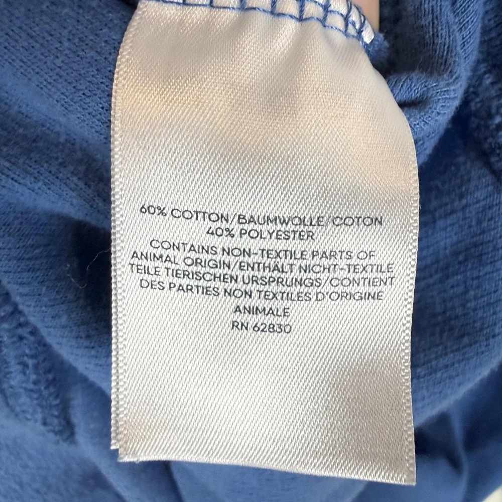 Lands' End Sweater Mens Small Blue 1/4 Zip Mock Neck Knit Pullover‎ Cotton Blend